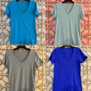 Four GAP Fit Breathe V Neck Shirts